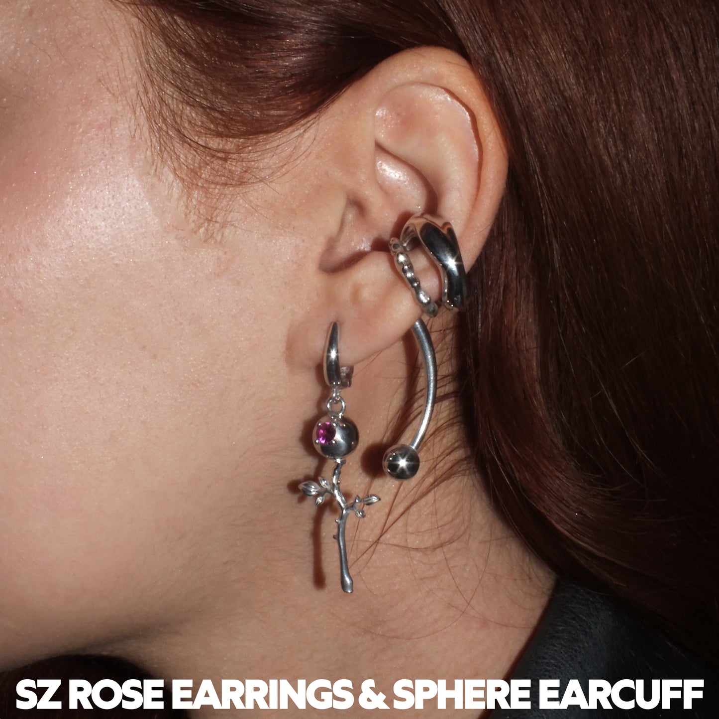 925 Silver SZ Rose Earrings