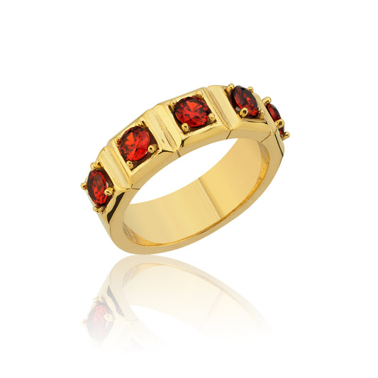 14K Gold "CRIMSON REVERIE" Ring