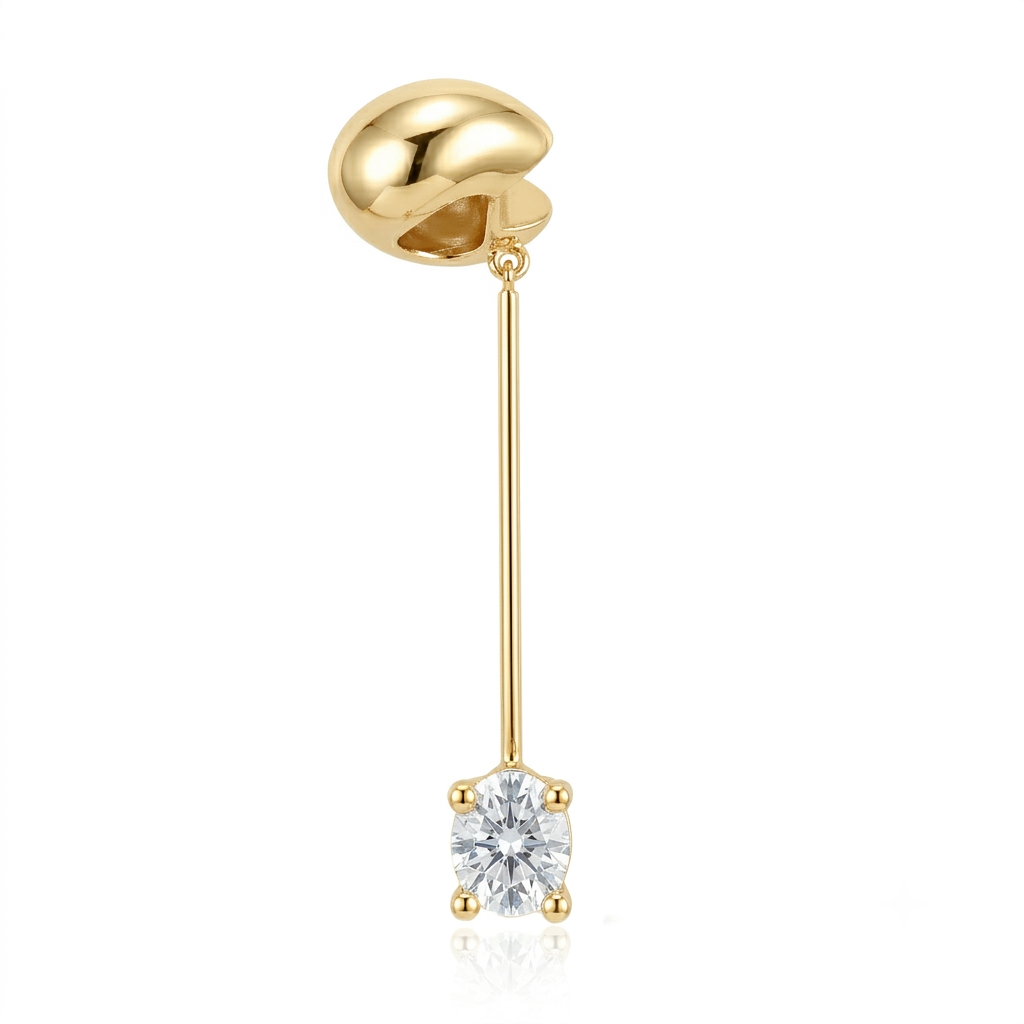 Silere Oval Sallantılı Earcuff