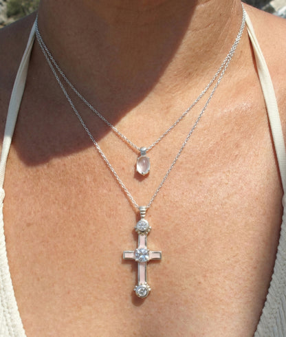 925 Silver SZ Enamel Cross