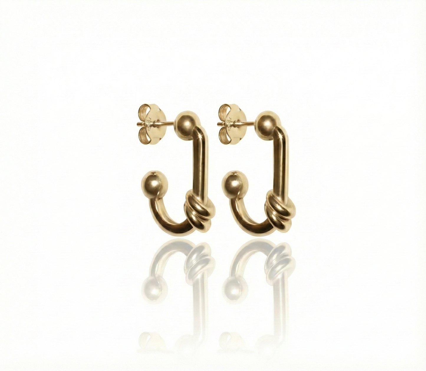 925 Ayar Gümüş SZ Düğüm Küpeler