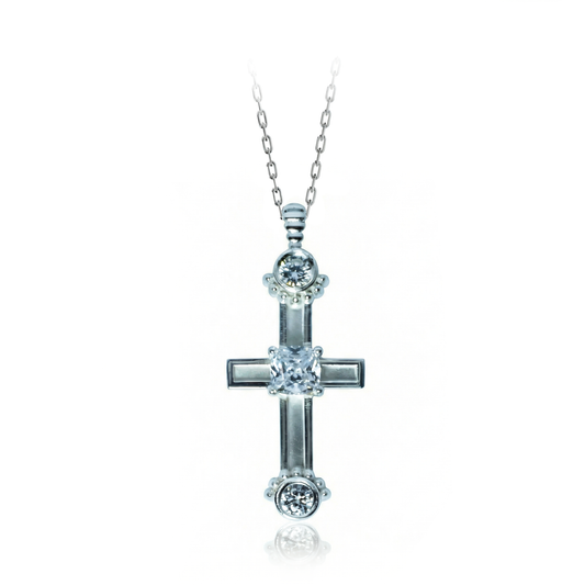 925 Silver SZ White Cross
