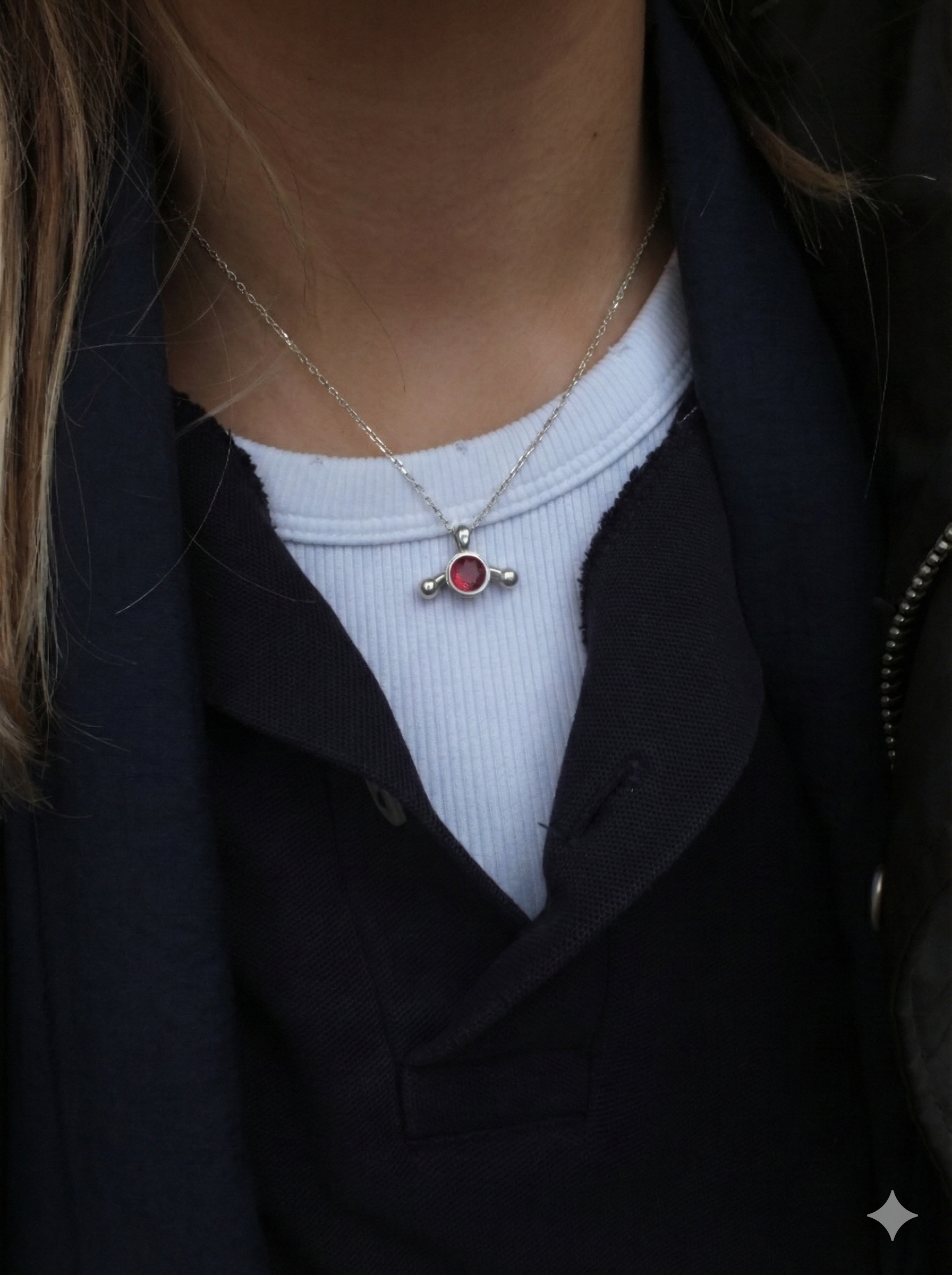 925 Silver Nipple Pendant.